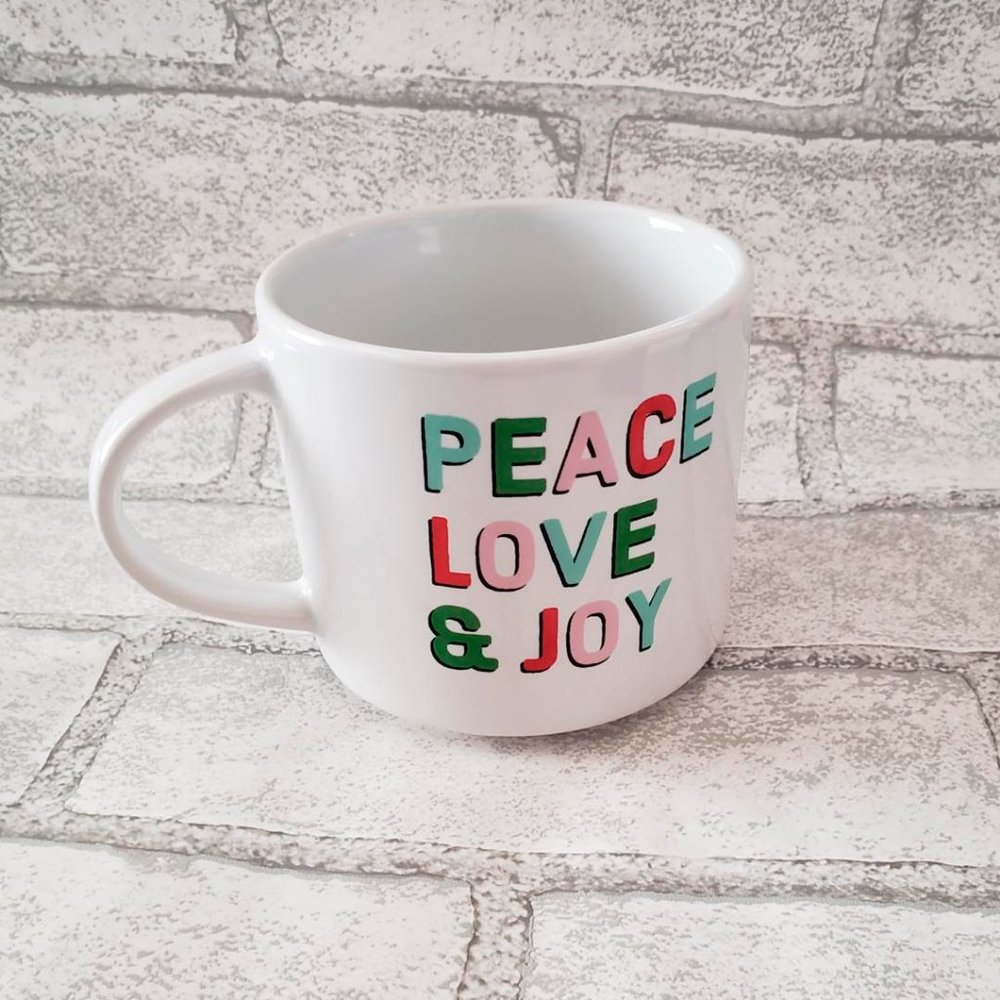 🎄PMI Peace Love Joy Holiday Stack Mug